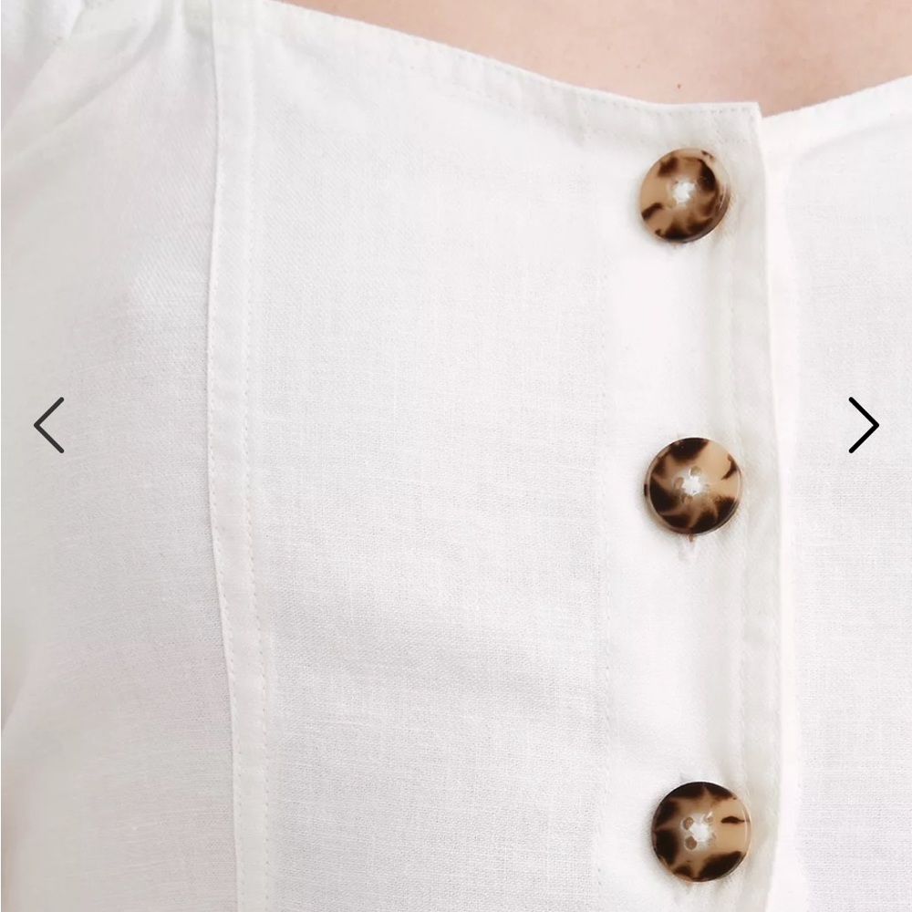 Sold! ❤️Madewell Linen-Cotton Puff-Sleeve Mini Dress - Picture 8 of 15